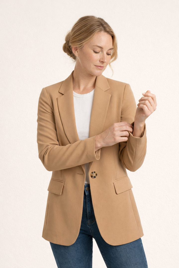 Veelzijdige dames blazer, getailleerd model. Ideaal voor zowel formele als casual dameskleding.