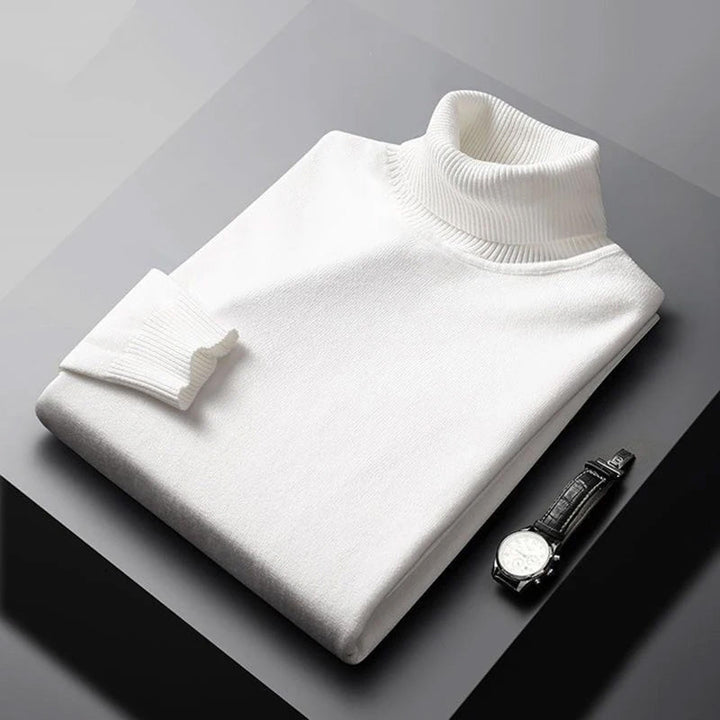 Zwarte heren coltrui, klassiek en veelzijdig. Deze warme, comfortabele trui is een must-have voor winterkleding.
