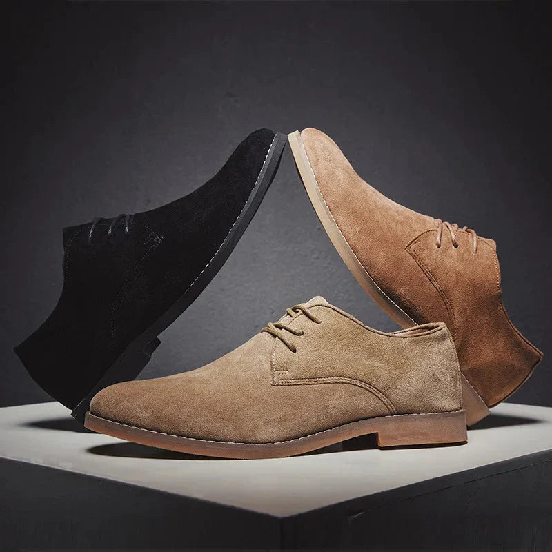 Lichtbruine casual suède oxford schoenen voor heren, comfortabel voor dagelijks gebruik.