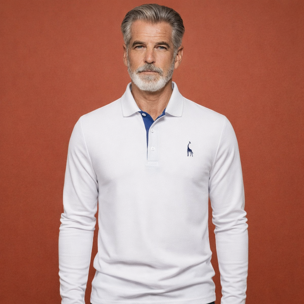 Stijlvolle herenpolo met lange mouwen. Tijdloos design voor een casual of formele look.