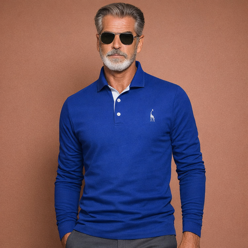Formeel of casual: klassieke herenpolo met lange mouwen. Comfortabel poloshirt voor herfst/lente.