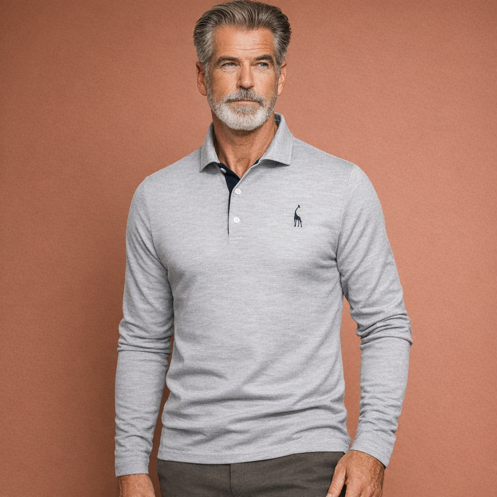 Heren poloshirt lange mouwen. Klassiek model, comfortabel en stijlvol voor elke outfit in lente/herfst.