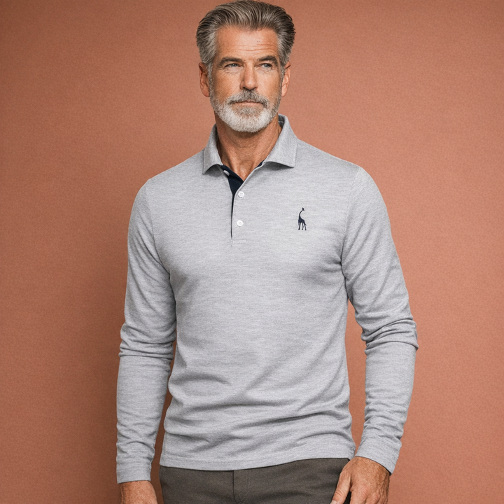Heren poloshirt lange mouwen. Klassiek model, comfortabel en stijlvol voor elke outfit in lente/herfst.