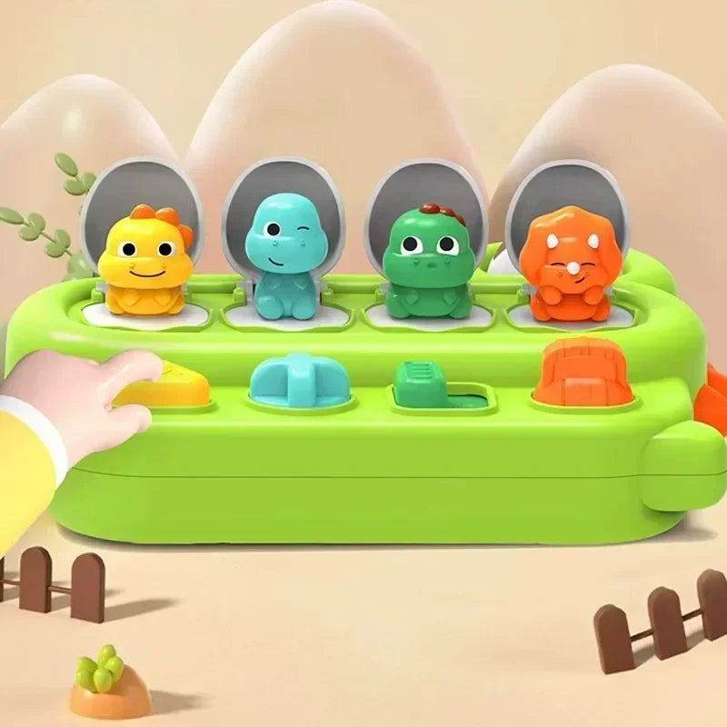 "Kleurrijk educatief baby speelgoed met pop-up functies, stimuleert creativiteit en probleemoplossend vermogen."