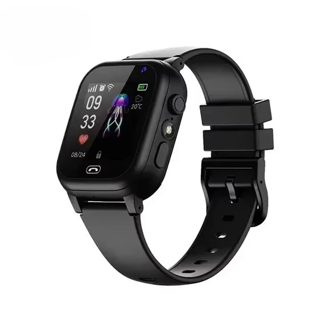 Kinderhorloge met GPS, videobelfunctie, waterdicht, realtime tracking, SOS-functie, duurzaam, verkrijgbaar in blauw, roze, zwart.