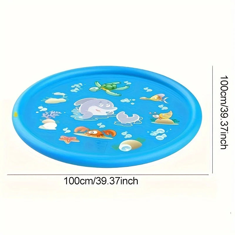 "Kleurrijke water speelemat met fonteinfunctie, perfect voor kindervermaak en verkoeling op warme dagen."