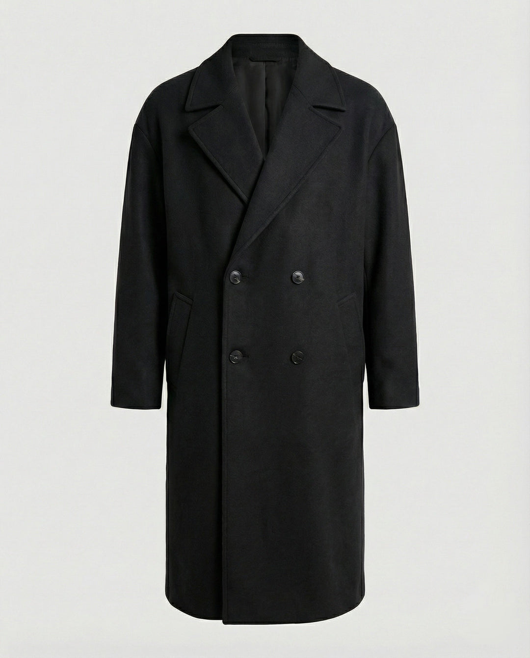 Klassieke lange heren winterjas. Warme overjas met rechte pasvorm, ideaal voor stijlvolle en comfortabele koude dagen.
