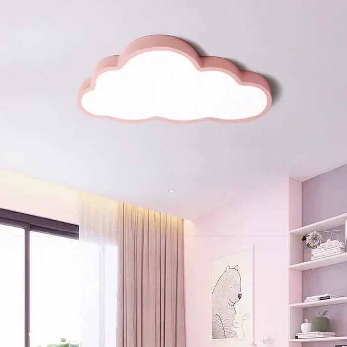 "LED plafondlamp kinderkamer met wolkenontwerp, energiezuinig en rustgevend warm wit licht, makkelijk te installeren."
