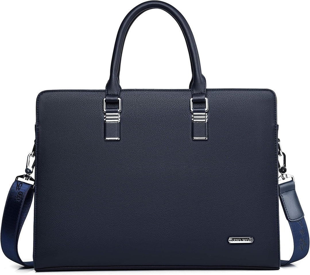 Elegante unisex laptoptas van echt leer, ideaal voor documenten en laptop op kantoor. Stijlvolle aktetas.