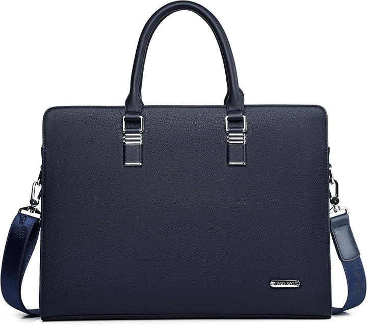 Elegante unisex laptoptas van echt leer, ideaal voor documenten en laptop op kantoor. Stijlvolle aktetas.