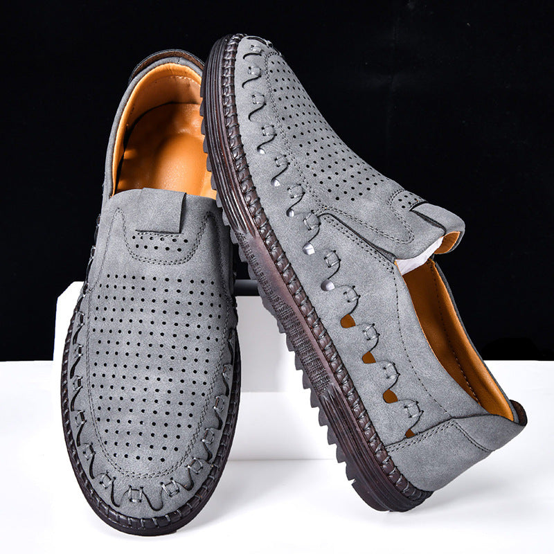 "Leren heren loafers, zwart, met orthopedisch design, ademend en elegant, geschikt voor dagelijks gebruik, antislip zool."