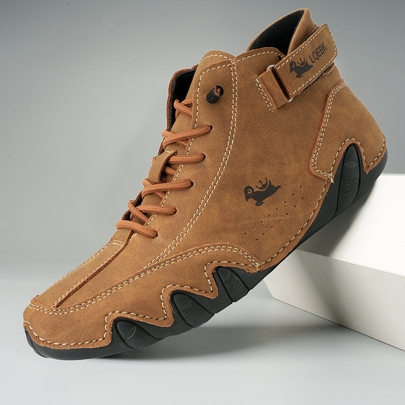 Herenschoenen, wandelschoenen, orthopedisch, comfortabel, duurzaam, geel