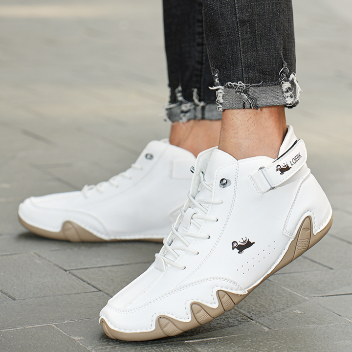 Herenschoenen, wandelschoenen, orthopedisch, comfortabel, duurzaam, geel