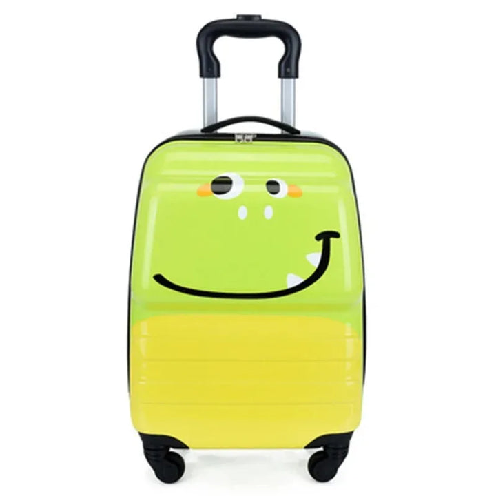 Leuke kinderkoffer met cartoon dierendesign, perfect voor jongens en meisjes die op reis gaan. Ideaal als handbagage.