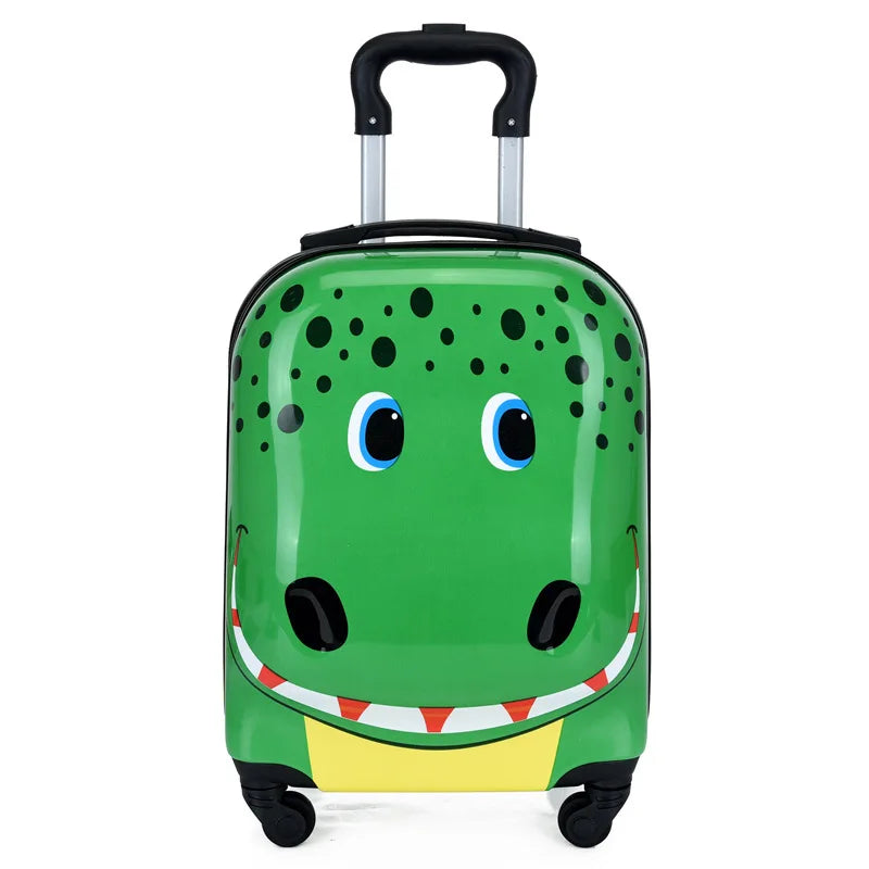 Praktische dierenkoffer voor kinderen, met soepele wielen en uitschuifbaar handvat. Handig voor bagage.