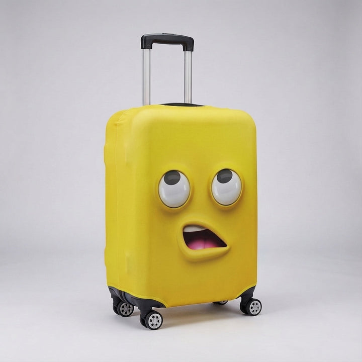 Gemakkelijke herkenning op reis: elastische kofferhoes met opvallende print voor een zorgeloze vakantie.