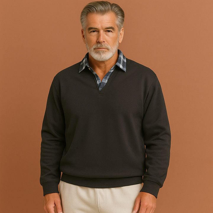 Ademende lichtgewicht herentrui, polostijl, geschikt als zomertrui of lentetrui. Comfortabele en stijlvolle herenmode.