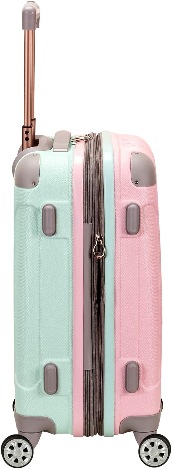 Uitbreidbare Cotton Candy reiskoffer, perfect als handbagage met soepele dubbele spinnerwielen.