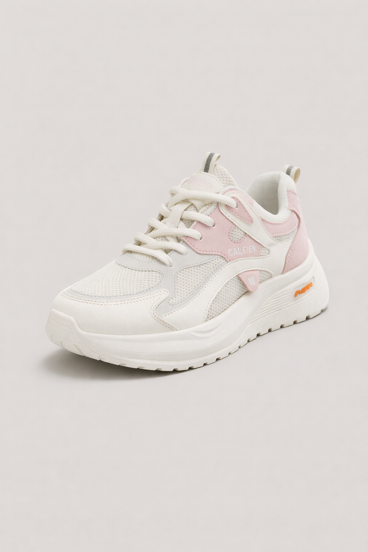 Zwarte damessportschoenen, lichtgewicht en comfortabel, met flexibele ondersteuning voor dagelijks gebruik.