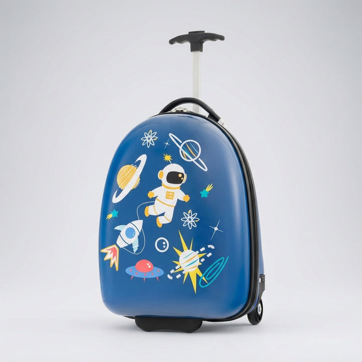 Lichtgewicht kindertrolley Skyrollo, ideaal voor jonge reizigers. Duurzame harde schaal reiskoffer met verstelbaar handvat.