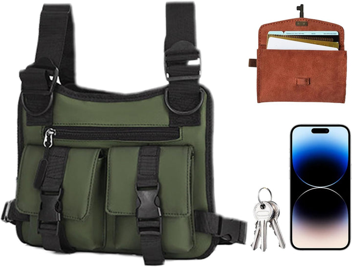 Dravon verstelbaar hardloopvest voor heren, met praktische vakken voor accessoires.