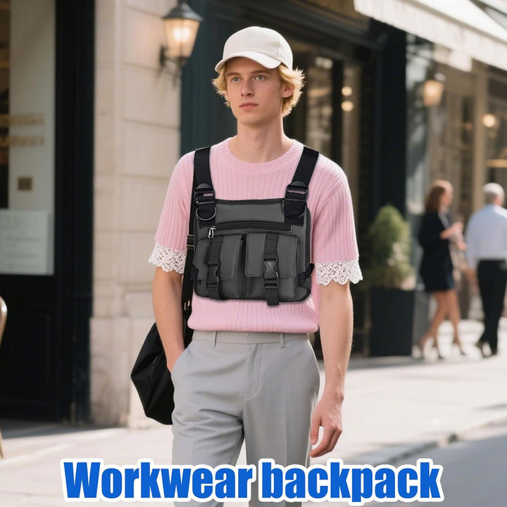 Mannen hardloopvest met verstelbare sluitingen, voor een veilige en comfortabele pasvorm.