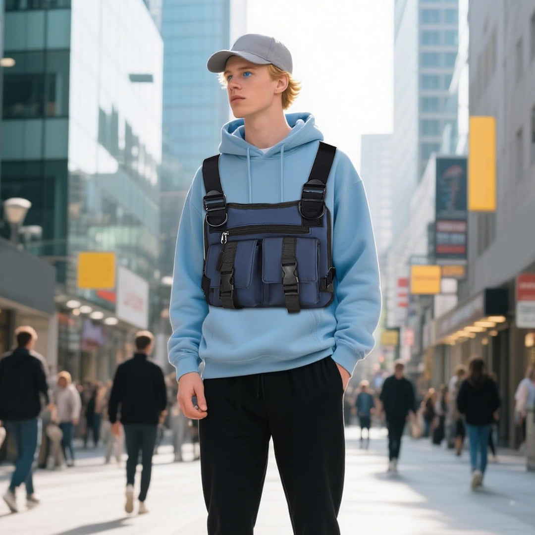 Verstelbaar hardloopvest voor mannen, essentieel voor veilige en comfortabele workouts.