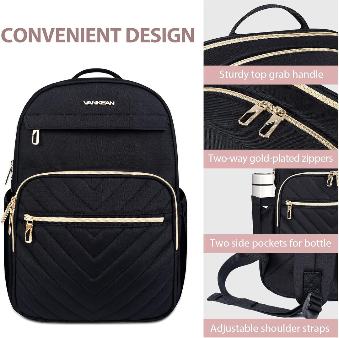 Veelzijdige dames rugzak met USB poort, waterdicht en lichtgewicht, voor 15.6 inch laptop & reizen.