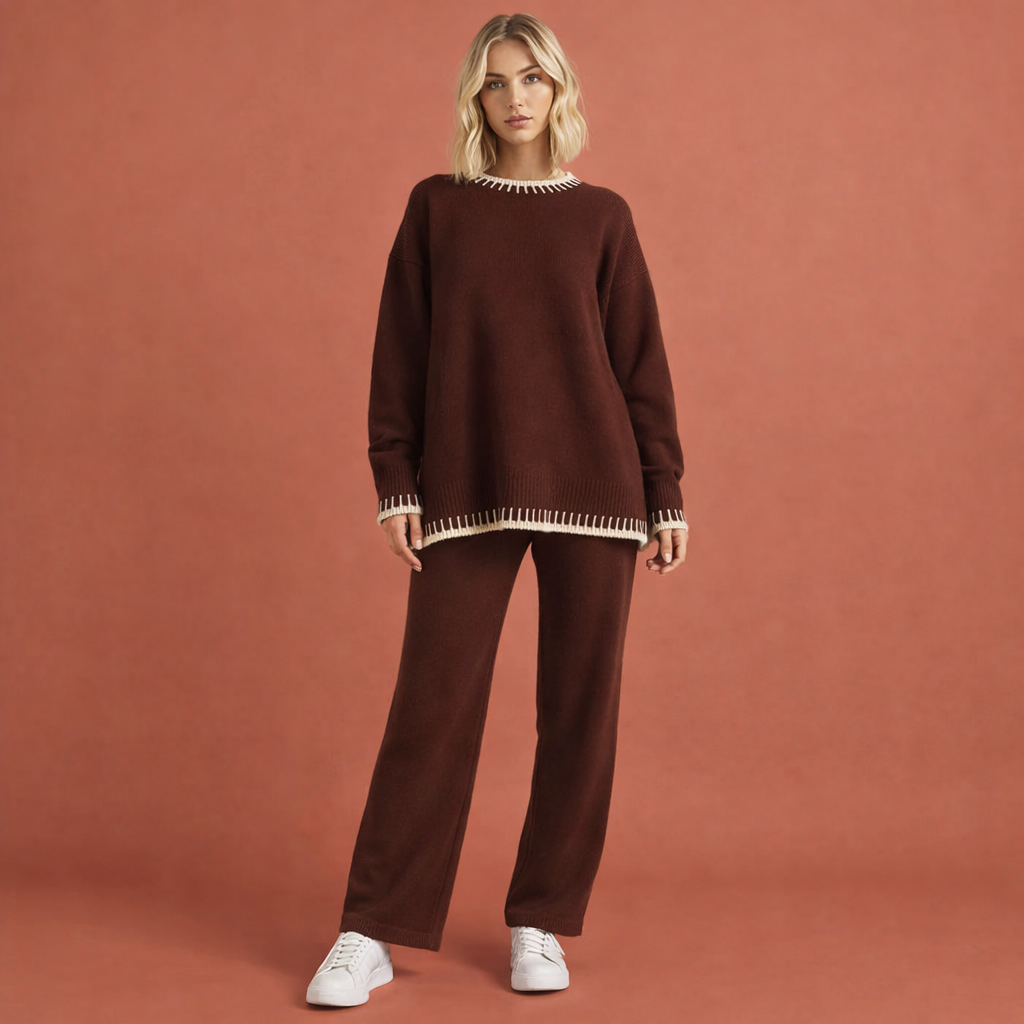 Chique losvallende dames set, perfect voor comfort en elegantie, een complete modieuze outfit voor elke dag.