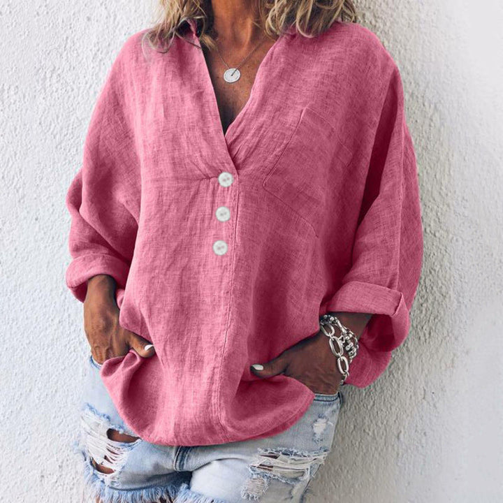 Luchtig dames overhemd, perfect voor zomerse dagen. Comfortabele, ademende blouse voor veelzijdig gebruik.
