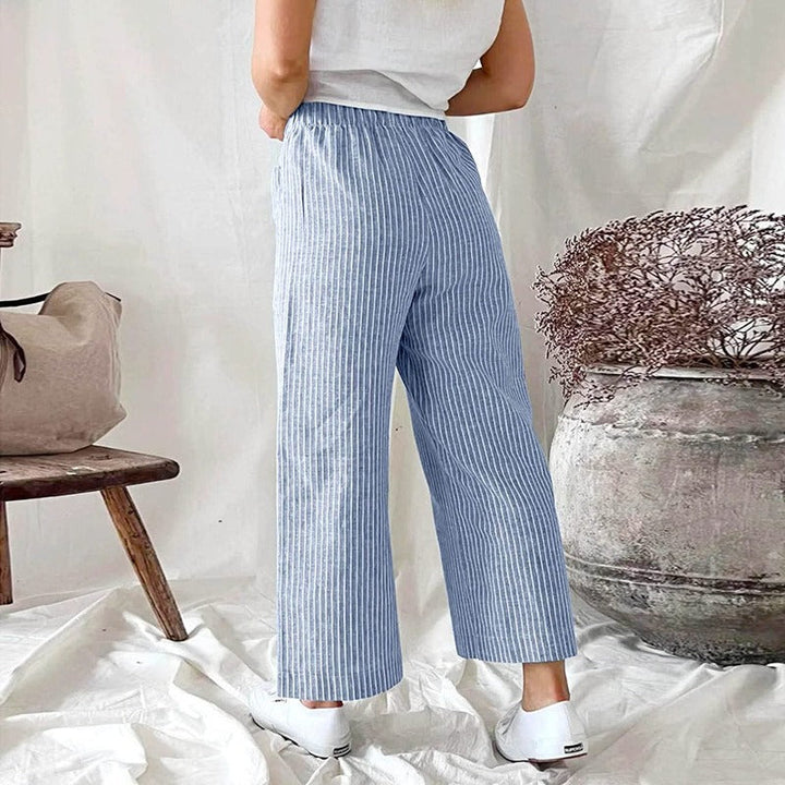 Moderne dames zomerbroek met losse pasvorm, kleurrijke opties en praktische ruime zakken voor elke dag.