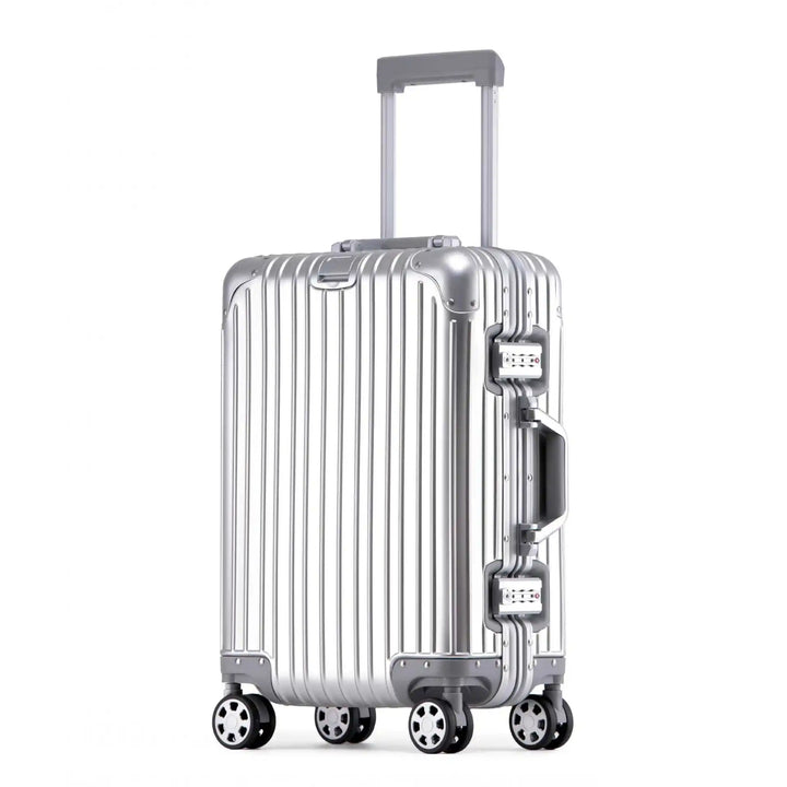 Robuuste aluminium reiskoffer voor zorgeloos reizen. Hardshell, duurzaam en functioneel.