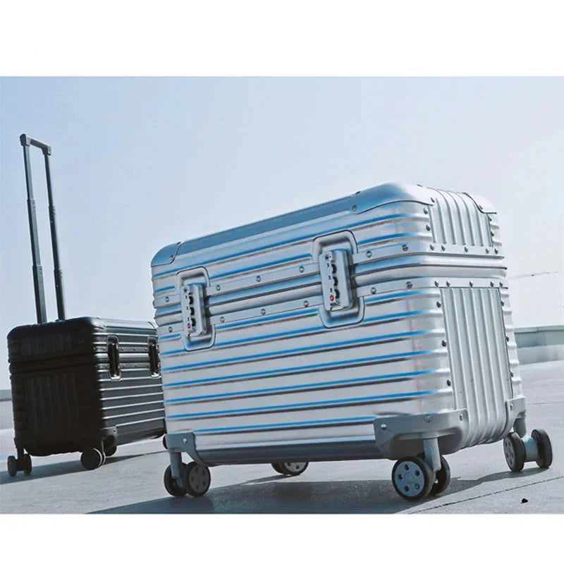 Premium hardcase aluminium koffer Monaco, ideaal voor lange reizen, biedt maximale bescherming en luxe comfort.