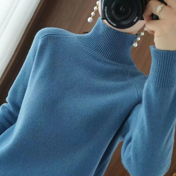 Stijlvolle dames coltrui, elegant en warm. Perfecte wintertrui voor modieuze vrouwen.