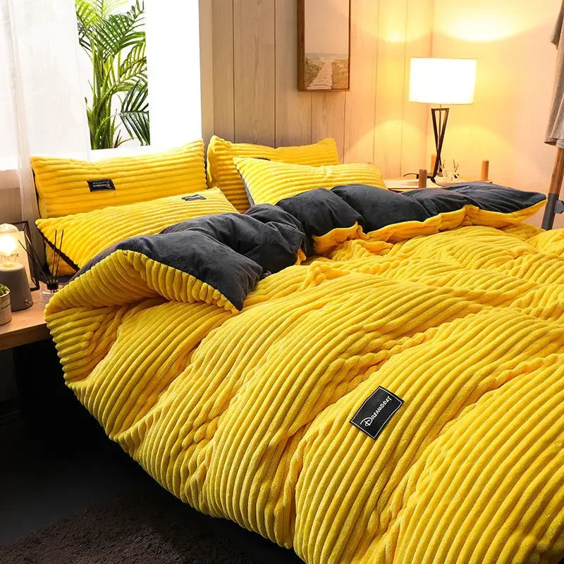 Luxe fluweel fleece dekbedovertrek, heerlijk warm en zacht voor de winter. Comfortabel beddengoed voor elke slaapkamer.
