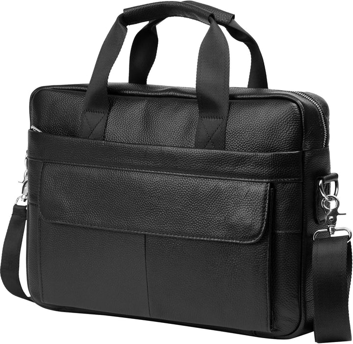Premium koeienleren laptoptas (15 inch) met ruime organizer compartimenten voor professionals. (102)