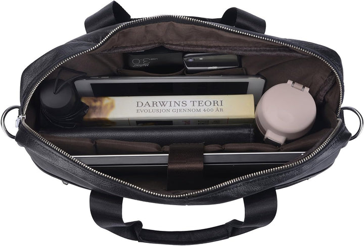 Elegante dames leren tas (15 inch) met organizer, functioneel en chique voor kantoor. (91)