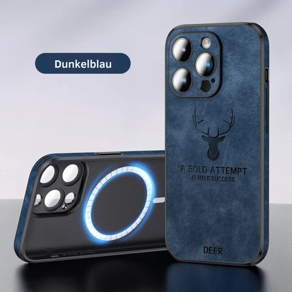Luxe leren beschermhoes voor iPhone, combineert stijl met functionaliteit.