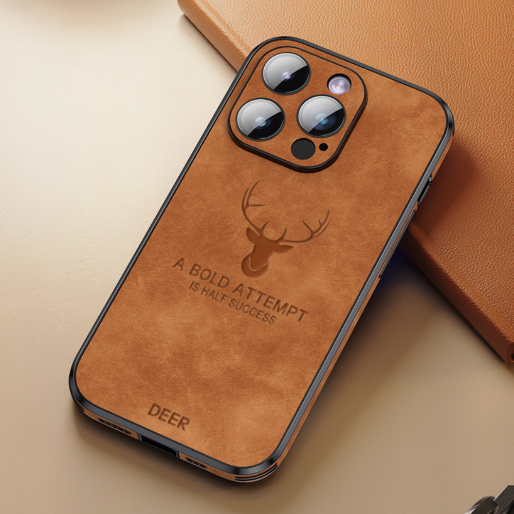 Duurzaam leren iPhone hoesje, beschermt tegen krassen en stoten.