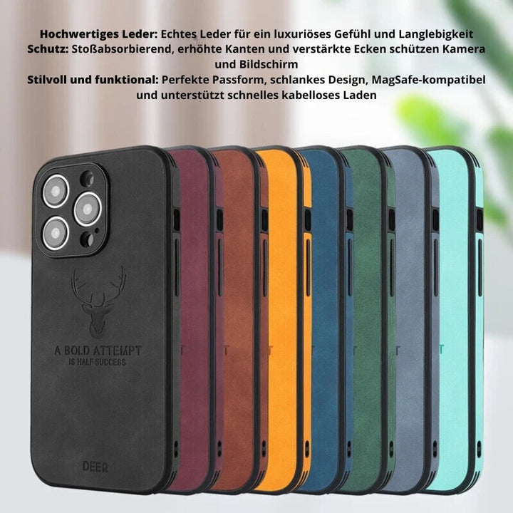 Luxe leren iPhone hoesje, straalt kwaliteit en vakmanschap uit.