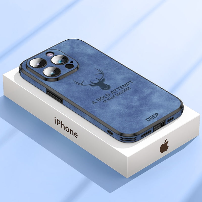 Schokbestendig leren hoesje voor iPhone, onderhoudsvriendelijk en stijlvol.