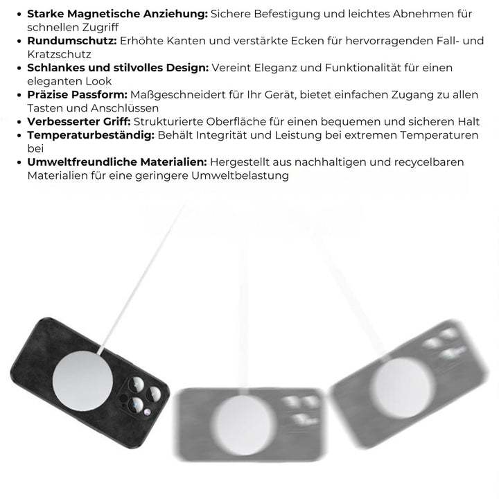 Elegant leren iPhone hoesje, voor een tijdloze, professionele look.