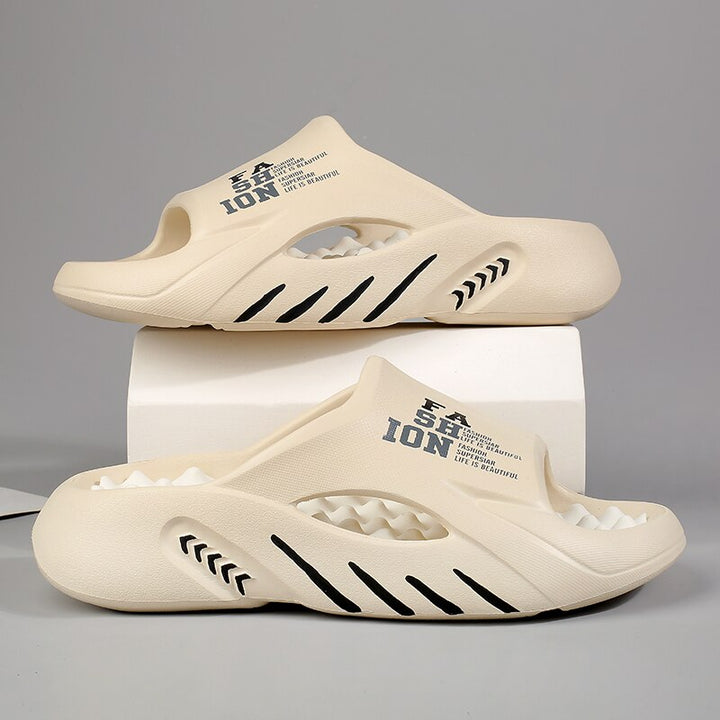 "Luxe orthopedische badslippers heren, grijs, antislip, ergonomisch ontwerp, drukpuntencomfort, ideaal binnen en buiten."