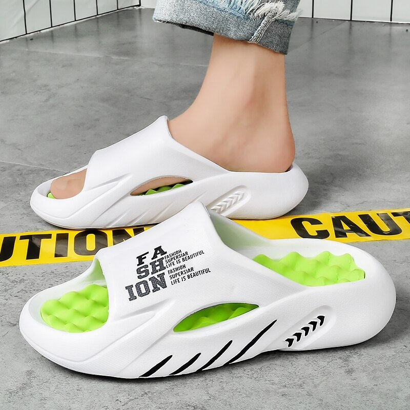 "Luxe orthopedische badslippers heren, grijs, antislip, ergonomisch ontwerp, drukpuntencomfort, ideaal binnen en buiten."
