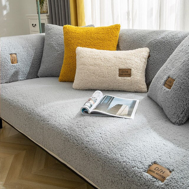 Antislip beschermhoes van pluche voor sofa en lounge bank, comfortabel en duurzaam voor het interieur.