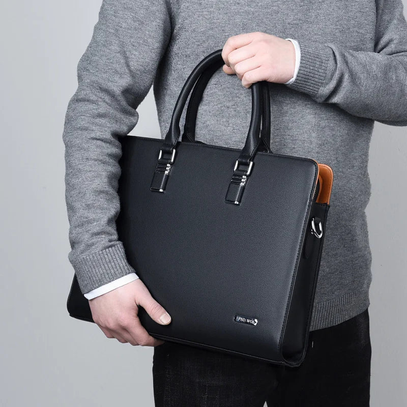 Blauwe Portaro heren laptoptas, ruime werktas met organizer vakken voor laptop en zakelijke benodigdheden.