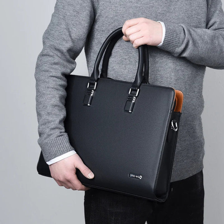 Blauwe Portaro heren laptoptas, ruime werktas met organizer vakken voor laptop en zakelijke benodigdheden.
