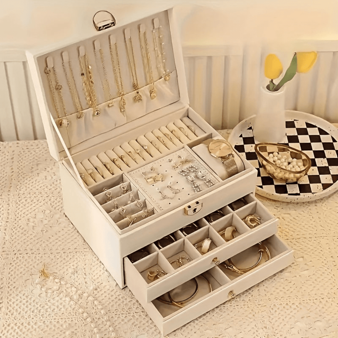 Compacte en elegante sieraden organizer box, ideaal voor thuis of op reis.