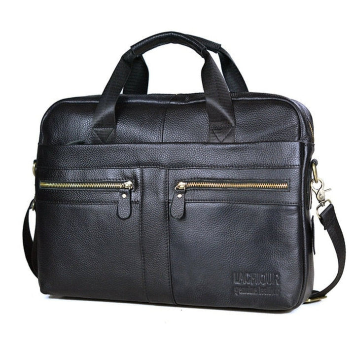 Luxe stijlvolle leren laptoptas Victor, unisex zakelijke werktas, ideaal voor reizen & dagelijks gebruik.
