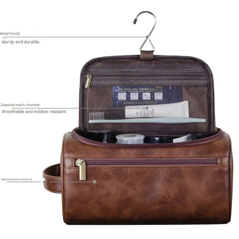 De onmisbare Voyago reistoilettas; compact, luxe en waterafstotend, de ideale organizer voor elke reis.